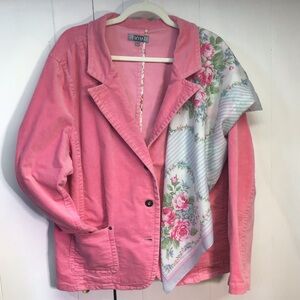 SZ 24 Pink blazer jacket shaket velvety corduroy MXM